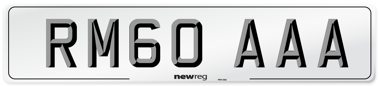 RM60 AAA Number Plate from New Reg